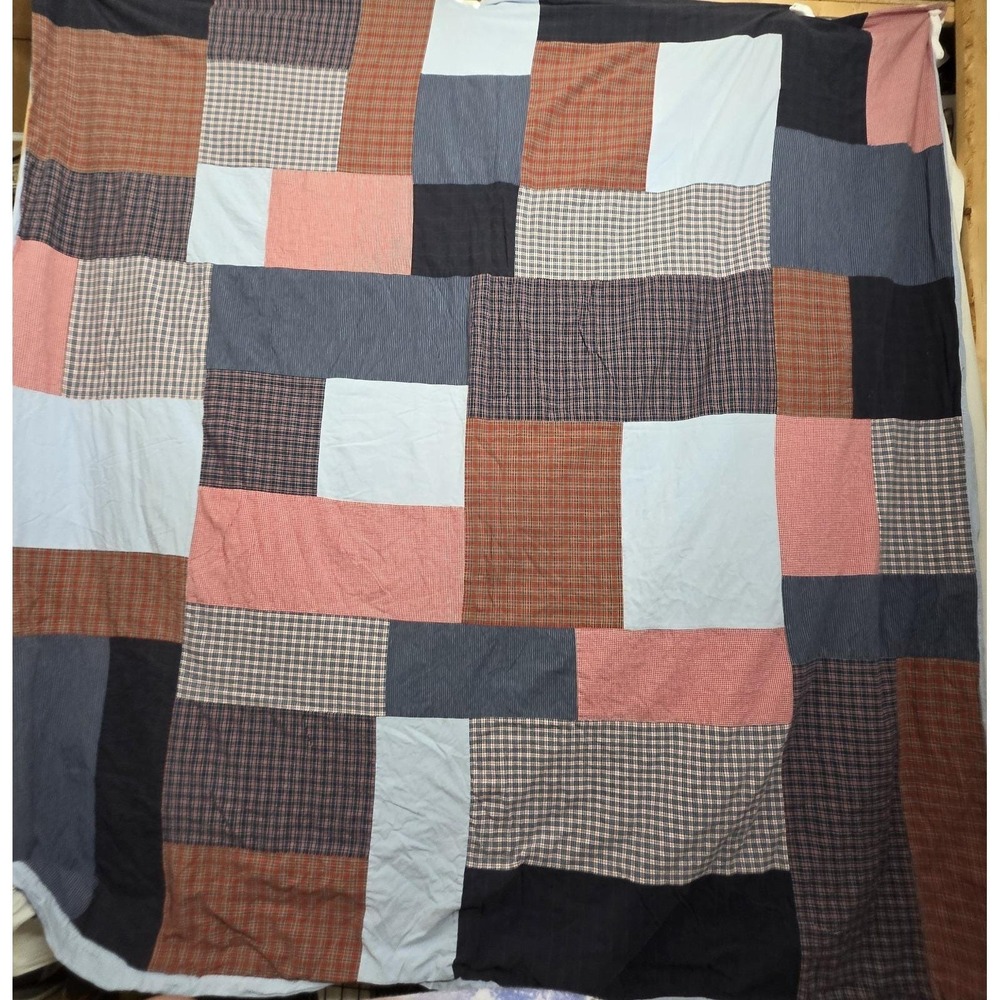 Vintage Bloomingdale's Plaid Patchwork Full Queen Duvet Cover Plaid Cotton